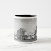 Ontvangst van Washington in Trenton, New Jersey Tweekleurige Koffiemok (Center)