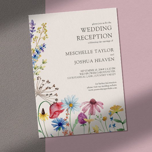 Ontvangst van wilde bloemen Alleen landbloemen Kaart