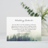 Ontvangst van winterbos met bomen Weddenschap Informatiekaartje (Staand voorkant)