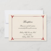 Ontvangst van winterwitte en rode mistletoe bruilo kaart (Voorkant)