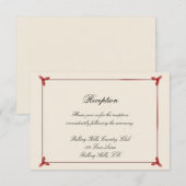 Ontvangst van winterwitte en rode mistletoe bruilo kaart (Voorkant / Achterkant)