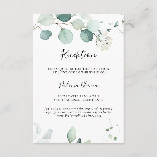 Ontvangst van zomergroene eucalyptusolie informatiekaartje (Voorkant)