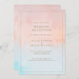 Ontvangst van zomerzondag Waterverf bruiloft Kaart