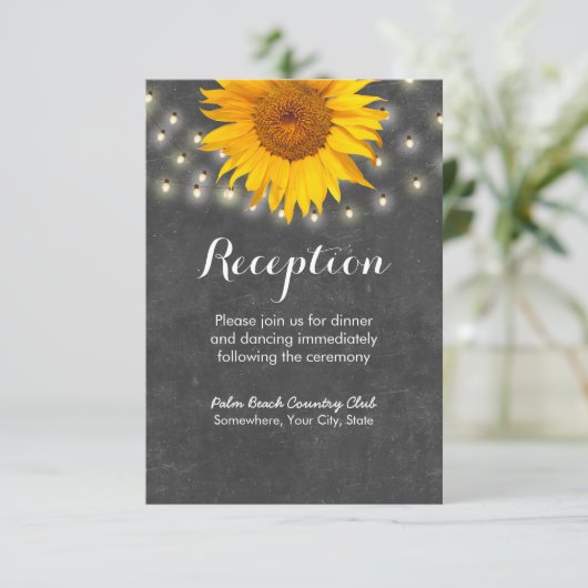 Ontvangst van zonnebloemen en strijkplanken informatiekaartje (Staand voorkant)