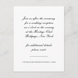 Ontvangst van zwart-wit script informatiekaartje