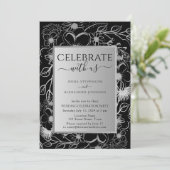 Ontvangst van zwart-witbruiloft kaart (Staand voorkant)