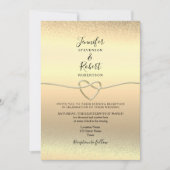 Ontvangst van zwarte en gouden bruiloft kaart (Voorkant)