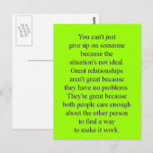 ONTVANGST VOOR SUCCESVOLLE RELATIES QUOTE EXPRESSI BRIEFKAART (Voorkant / Achterkant)