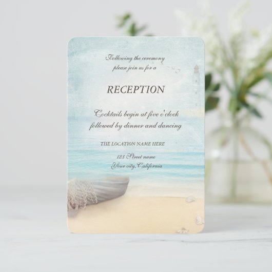 Ontvangst vuurtoren strandboot kaart (Staand voorkant)