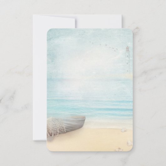 Ontvangst vuurtoren strandboot kaart (Achterkant)