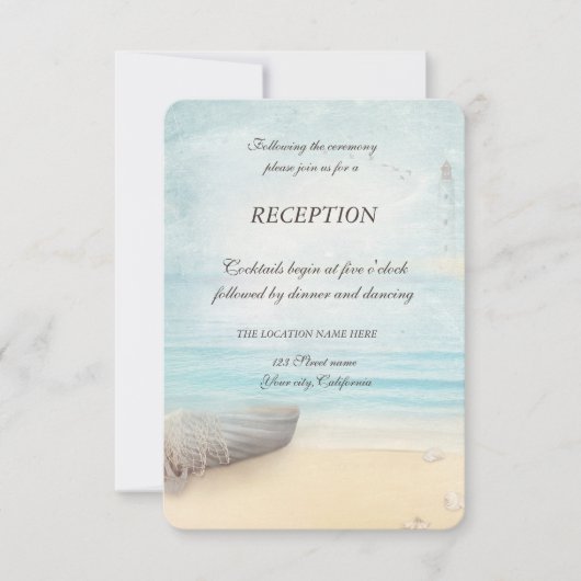 Ontvangst vuurtoren strandboot kaart (Voorkant)