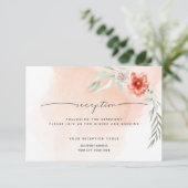 Ontvangst | Waterverf Koraal Splash en Bloemen Kaart (Staand voorkant)