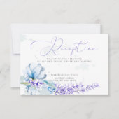 ONTVANGST | Waterverf Lavender - Dusty Blue Floral Kaart (Voorkant)