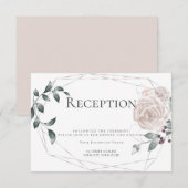 Ontvangst | Waterverf Roos "Stusty Floral Silver" Informatiekaartje (Voorkant / Achterkant)