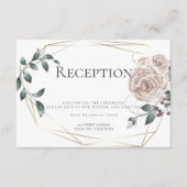 Ontvangst | Waterverf Stof Roze Bloem Goud Informatiekaartje (Voorkant)