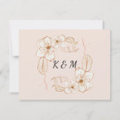 Ontvangst Waterverf Terra Cotta roze lef RSVP Kaartje (Achterkant)