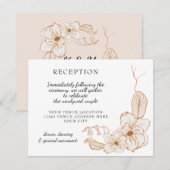 Ontvangst Waterverf Terra Cotta roze lef RSVP Kaartje (Voorkant / Achterkant)