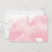 ONTVANGST zoete handgeschreven marine roze aquarel Kaart (Achterkant)