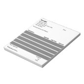 Ontvangst Zwart-wit Basic Business Sjabloon Notitieblok (Linkerzijde)