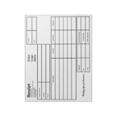 Ontvangst Zwart-wit Zakelijke Logo Sjabloon Notitieblok (Linkerzijde)