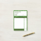 Ontvangstbewijs groen gazonbedrijf post-it® notes (Op bureau)