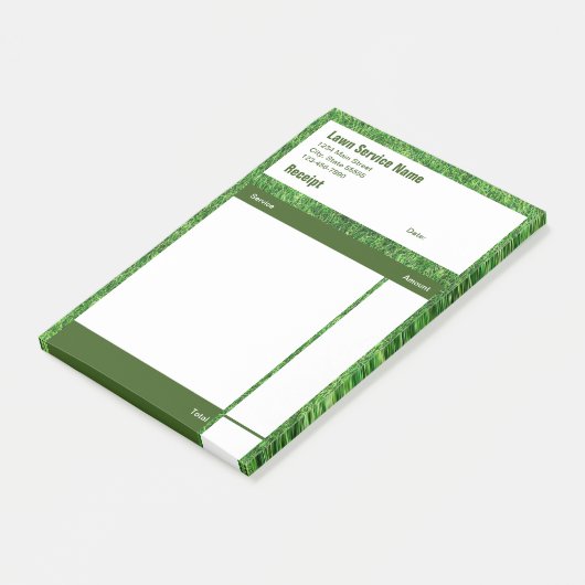 Ontvangstbewijs groen gazonbedrijf post-it® notes (Schuin)