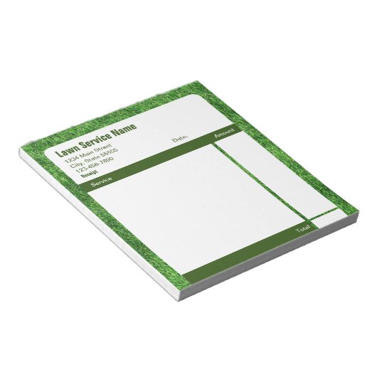 Ontvangstbewijs voor Verkoop van Groene Diensten v Notitieblok (Schuin)
