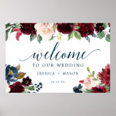 Ontvangstbord van de brute Bourgogne bruiloft Poster (Voorkant)