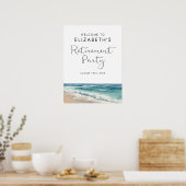 Ontvangstbord Verjaardagsfeest Ocean Beach Pensioe Poster (Keuken)