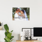 Ontvangstbord verlovingsfeest met foto poster (Thuiskantoor)