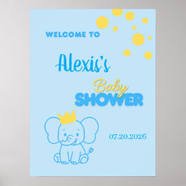 Ontvangstbord voor Little Prince Elephant Baby Sho Poster