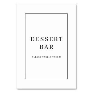Ontvangstbord Zwarte en Witte Dessertbar Kaart