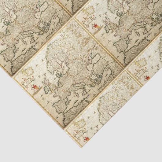 Ontvangstdocument - Kaart van Europa Tissuepapier (Detail)