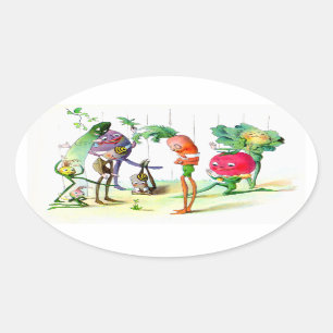 Ontvangsten van de Vege-Mannen 2 Ovale Sticker