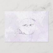 Ontvangstgegevens Paarse lavender bruiloft Informatiekaartje (Achterkant)