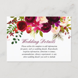 Ontvangstgegevens van Bourgogne Floral Weddenschap Informatiekaartje