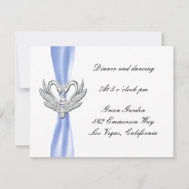 Ontvangstkaart Blue Ribbon Silver Swans Kaart