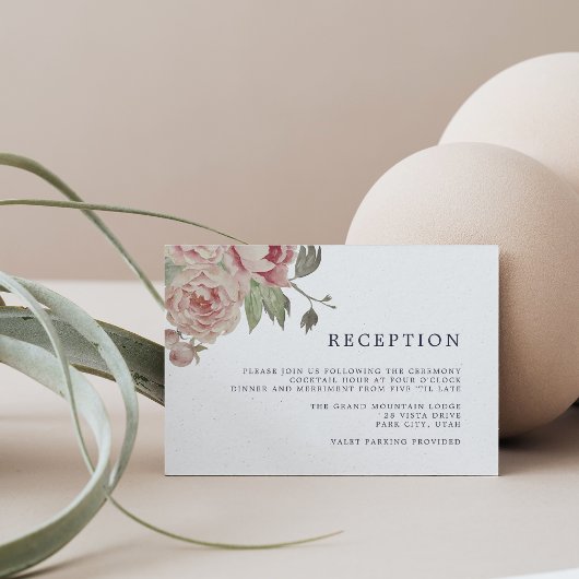 Ontvangstkaart Blush Rose Informatiekaartje