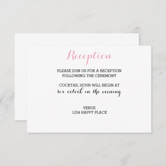 Ontvangstkaart chic informatiekaartje (Voorkant / Achterkant)