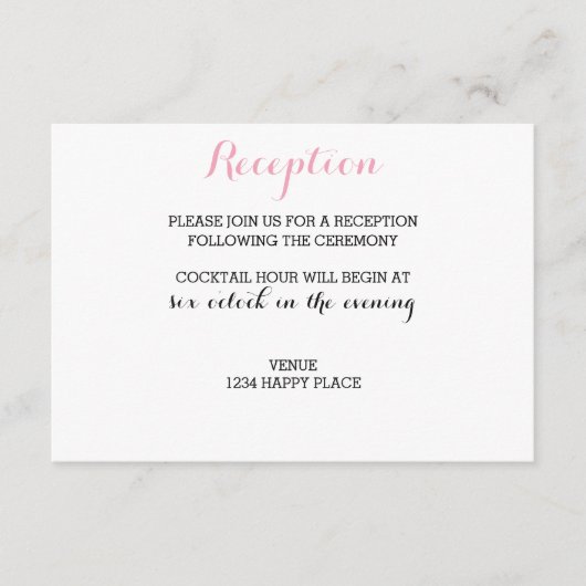 Ontvangstkaart chic informatiekaartje (Voorkant)