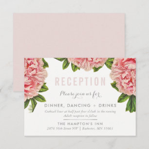 ONTVANGSTKAART chic roze bloem pioenroos bloem Kaart