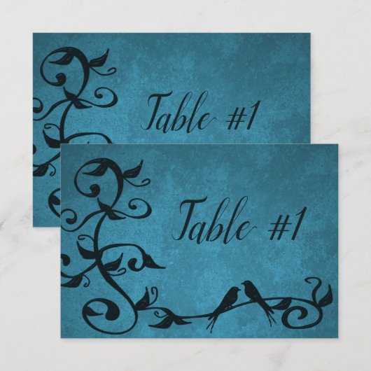 Ontvangstkaart met Blauwe Liefdesvogels Kaart (Voorkant / Achterkant)