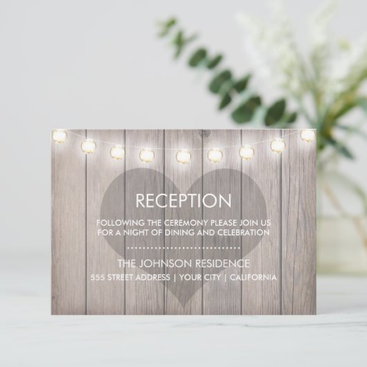 Ontvangstkaart met hartstempel informatiekaartje (Staand voorkant)