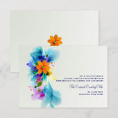 Ontvangstkaart met kleurenspatiefffect kaart (Voorkant / Achterkant)