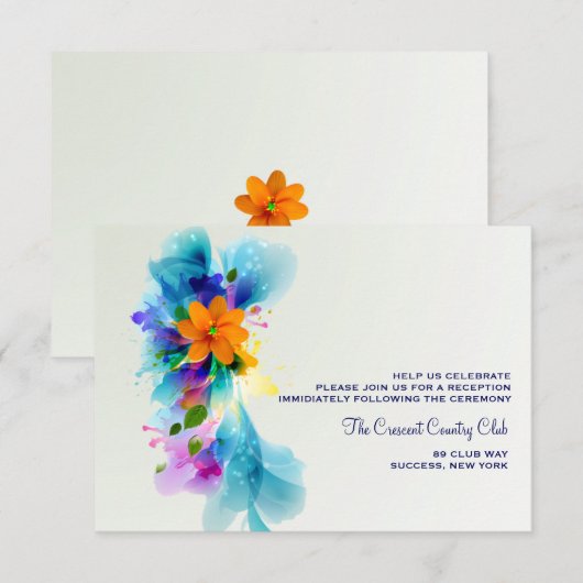 Ontvangstkaart met kleurenspatiefffect kaart (Voorkant / Achterkant)