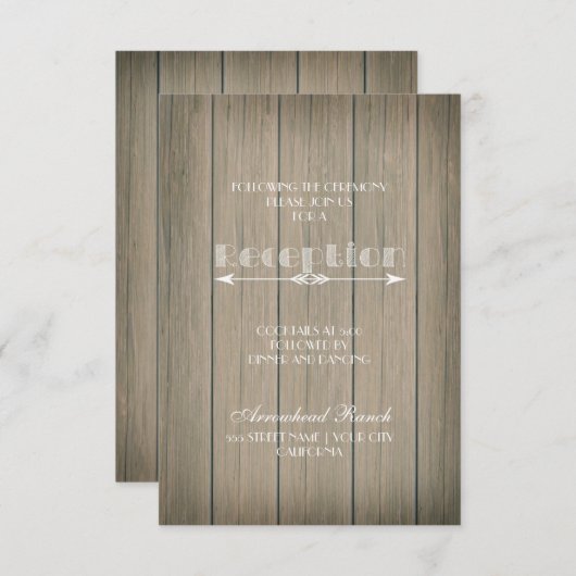 Ontvangstkaart met landelijke charme informatiekaartje (Voorkant / Achterkant)