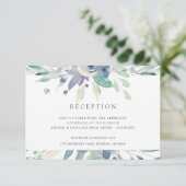 Ontvangstkaart met waterverf en bloemen van Mounta Kaart (Staand voorkant)