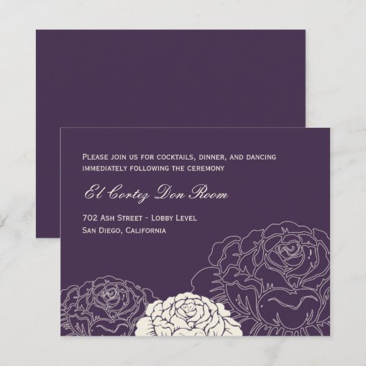 Ontvangstkaart rozentuin - Paars Informatiekaartje (Voorkant / Achterkant)