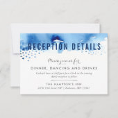 ONTVANGSTKAART stijlvolle waterverfkwast donkerbla Kaart (Voorkant)