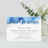 ONTVANGSTKAART stijlvolle waterverfkwast donkerbla Kaart (Staand voorkant)